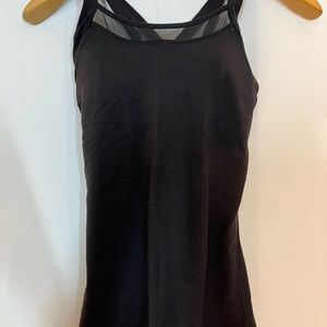Lululemon Shirt Women 6 Black Cross Racerback Tank Top Built In Sport Bra